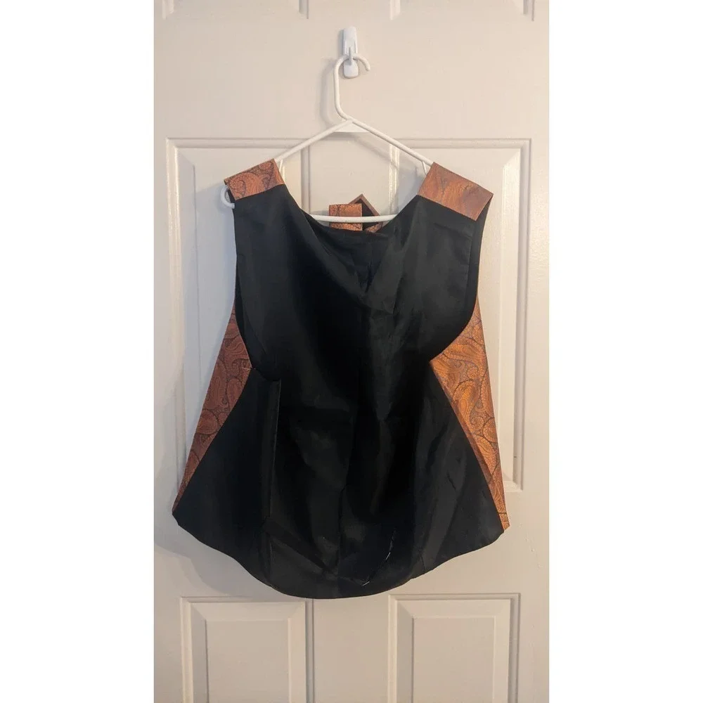 Barry Wang Vest Set, NWT, 2XL, Orange/Rust, Silk